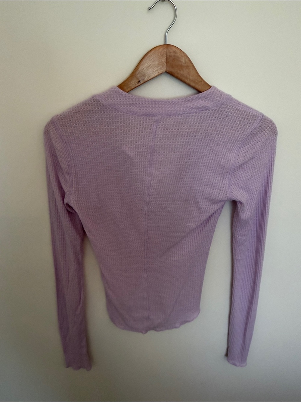 Free People Lilac Waffle Henley Long Sleeve Top - Picture 3 of 3